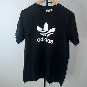 Adidas Logo Tee, Black, Sz Large, lightly worn